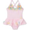 Little Me Baby-Girls Little Girls’ UPF 50+ Sun Protection One Piece Swimsuit(Pink Ballerina)