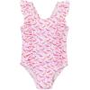 Little Me Baby-Girls Little Girls’ UPF 50+ Sun Protection One Piece Swimsuit(Pink Flamingo)