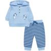 Little Me Clothes for Baby Boys’ 100% Cotton Active Set, Pull on Pants and Sweater, 3 Months to 12 Months(Blue Bell)