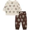 Little Me Clothes for Baby Boys’ 100% Cotton Active Set, Pull on Pants and Sweater, 3 Months to 12 Months(Chestnut)