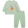 Little Me Clothes for Baby Boys’ 100% Cotton Active Set, Pull on Pants and Sweater, 3 Months to 12 Months(Smoke Green)
