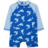 Little Me Clothes for Baby Boys’ Long Sleeve Full Coverage Rash Guard Suit, 6-24 Months(Strong Blue/Blue Bell)