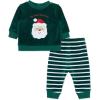 Little Me Clothes for Baby Boys’ and Girls’ Christmas Holiday 2-Piece Velour Tracksuit Jogger Sets, 3 Months to 4T(Evergreen/White)