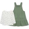 Little Me Clothes for Baby Girl’s 2-Piece Jumper Dress and Shirt Sets(Green)
