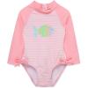 Little Me Clothes for Baby Girls’ Full Coverage Rash Guard, 6 Months – 4 Toddler(Bright Pink)