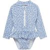 Little Me Clothes for Baby Girls’ Full Coverage Rash Guard, 6 Months – 4 Toddler(Bright White-blue)
