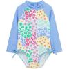 Little Me Clothes for Baby Girls’ Full Coverage Rash Guard, 6 Months – 4 Toddler(Multi/Vista Blue)