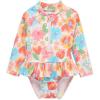 Little Me Clothes for Baby Girls’ Full Coverage Rash Guard, 6 Months – 4 Toddler(Pearl)