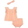 Little Me Clothes for Baby Girls’ Gauze Sunsuit and Headband Set, 3-12 Months(Peach Pearl)