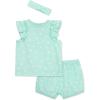 Little Me Clothes for Baby Girls’ Short and Headband Set, 3-12 Months(Aqua)