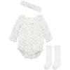 Little Me Clothes for Baby Girls’ Woven Bubble Romper, Matching Headband, and Socks Set, 3 Months to 12 Months(Prism Pink)