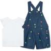 Little Me Clothes for Baby Girls’ Woven Jumper Short Sets, 12 Months – 4 Toddler(Blue)