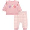 Little Me Clothes for Baby Girl’s and Boy’s Velour Sweatshirt Tracksuit, Jogger Sets, 3 Months to 12 Months(Crystal Rose Kitty)