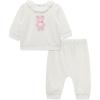 Little Me Clothes for Baby Girl’s and Boy’s Velour Sweatshirt Tracksuit, Jogger Sets, 3 Months to 12 Months(Marshmallow Sweet Bear)