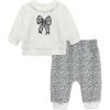 Little Me Clothes for Baby Girl’s and Boy’s Velour Sweatshirt Tracksuit, Jogger Sets, 3 Months to 12 Months(Marshmallow/Jet Black)