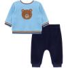 Little Me Clothes for Baby Girl’s and Boy’s Velour Sweatshirt Tracksuit, Jogger Sets, 3 Months to 12 Months(Peacoat Fuzzy Bear)