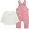 Little Me Essentials for Baby Girls and Boys Woven Jumpers and Coverall Overalls Set, Newborn to 24 Months(Chateau Rose Heart)