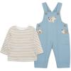 Little Me Essentials for Baby Girls and Boys Woven Jumpers and Coverall Overalls Set, Newborn to 24 Months(Dusty Blue)