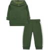 Little Me Simply Essential Solids Organic Cotton Blend Baby Boys’ Fleece Sweatshirt and Pant Set, 12 Months to 4 Toddler(Bronze Green)