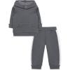 Little Me Simply Essential Solids Organic Cotton Blend Baby Boys’ Fleece Sweatshirt and Pant Set, 12 Months to 4 Toddler(Castlerock)