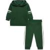 Little Me Simply Essential Solids Organic Cotton Blend Baby Boys’ Fleece Sweatshirt and Pant Set, 12 Months to 4 Toddler(Dark Green)
