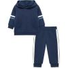 Little Me Simply Essential Solids Organic Cotton Blend Baby Boys’ Fleece Sweatshirt and Pant Set, 12 Months to 4 Toddler(Dress Blues)
