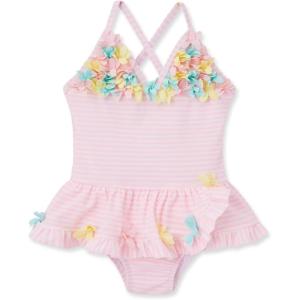 Little Me Baby-Girls Little Girls’ UPF 50+ Sun Protection One Piece Swimsuit(Pink Ballerina)