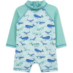 Little Me Clothes for Baby Boys’ Long Sleeve Full Coverage Rash Guard Suit, 6-24 Months(Blue Quartz)
