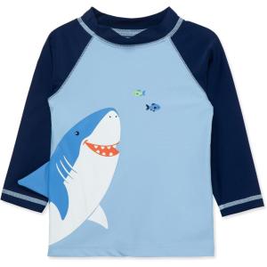 Little Me Clothes for Baby Boys’ Long Sleeve Rash Guard, 6 Months – 4 Toddler(Blue Bell/Medieval Blue)