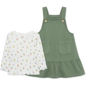 Little Me Clothes for Baby Girl’s 2-Piece Jumper Dress and Shirt Sets(Green)