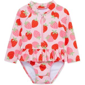 Little Me Clothes for Baby Girls’ Full Coverage Rash Guard, 6 Months – 4 Toddler(Chrystal Rose)