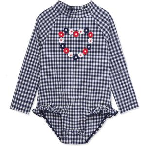 Little Me Clothes for Baby Girls’ Full Coverage Rash Guard, 6 Months – 4 Toddler(Medieval Blue)