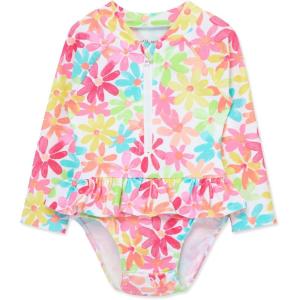 Little Me Clothes for Baby Girls’ Full Coverage Rash Guard, 6 Months – 4 Toddler(Multi Floral)