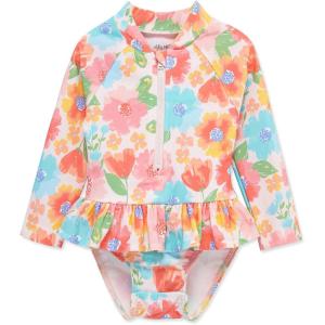 Little Me Clothes for Baby Girls’ Full Coverage Rash Guard, 6 Months – 4 Toddler(Pearl)