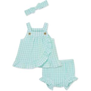 Little Me Clothes for Baby Girls’ Gauze Sunsuit and Headband Set, 3-12 Months(Yucca Blue)