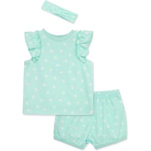 Little Me Clothes for Baby Girls’ Short and Headband Set, 3-12 Months(Aqua)