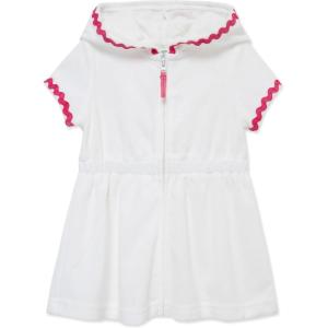 Little Me Clothes for Baby Girls’ Swimsuit Hooded Cover-Up, 6 Months – 4 Toddler(Bright White Zip)