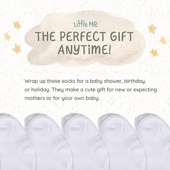 imageLittle Me 20Pack Newborn Baby Infant amp Toddler Unisex Socks 0121224 Months Assorted Size Pack White