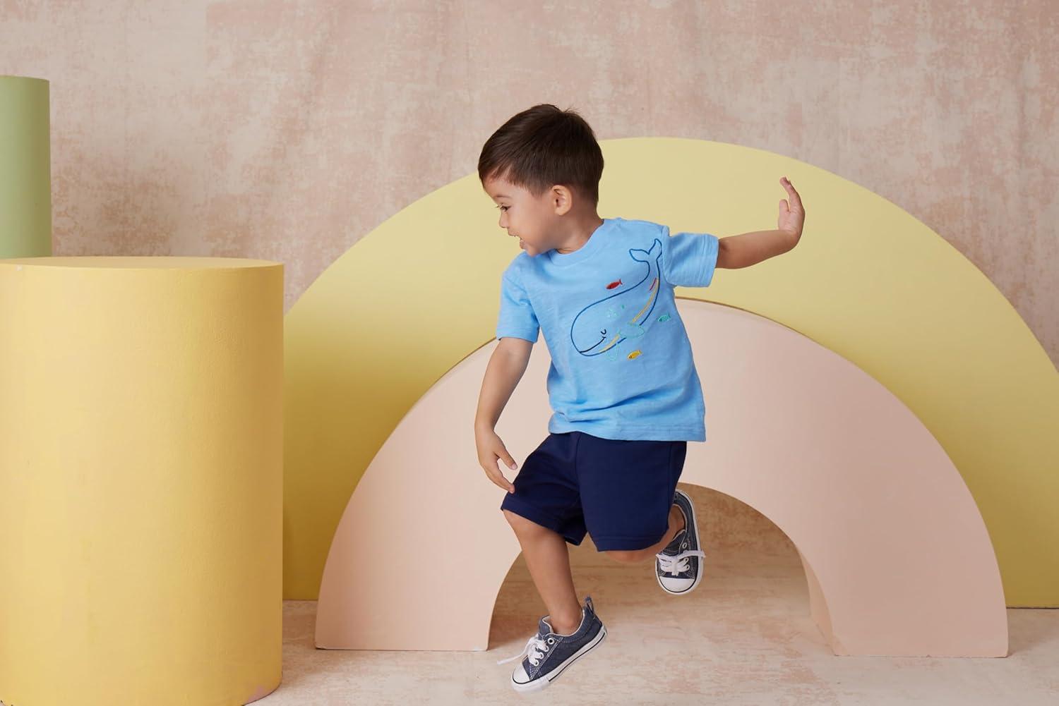 imageLittle Me Clothes for Baby Boys 3Piece Play Short Sets 12 Months 4 ToddlerGrey