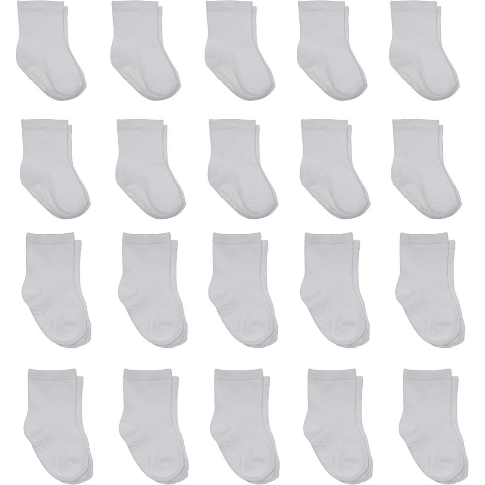 imageLittle Me 20Pack Newborn Baby Infant amp Toddler Unisex Socks 0121224 Months Assorted Size Pack White