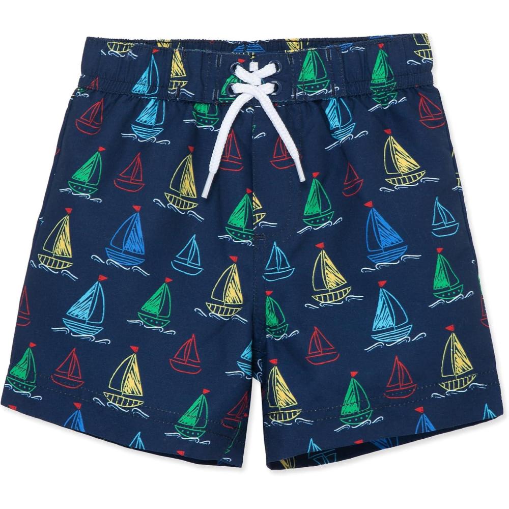 imageLittle Me Clothes for Baby Boys Swimsuit Trunks 6 Months 4 ToddlerBlue