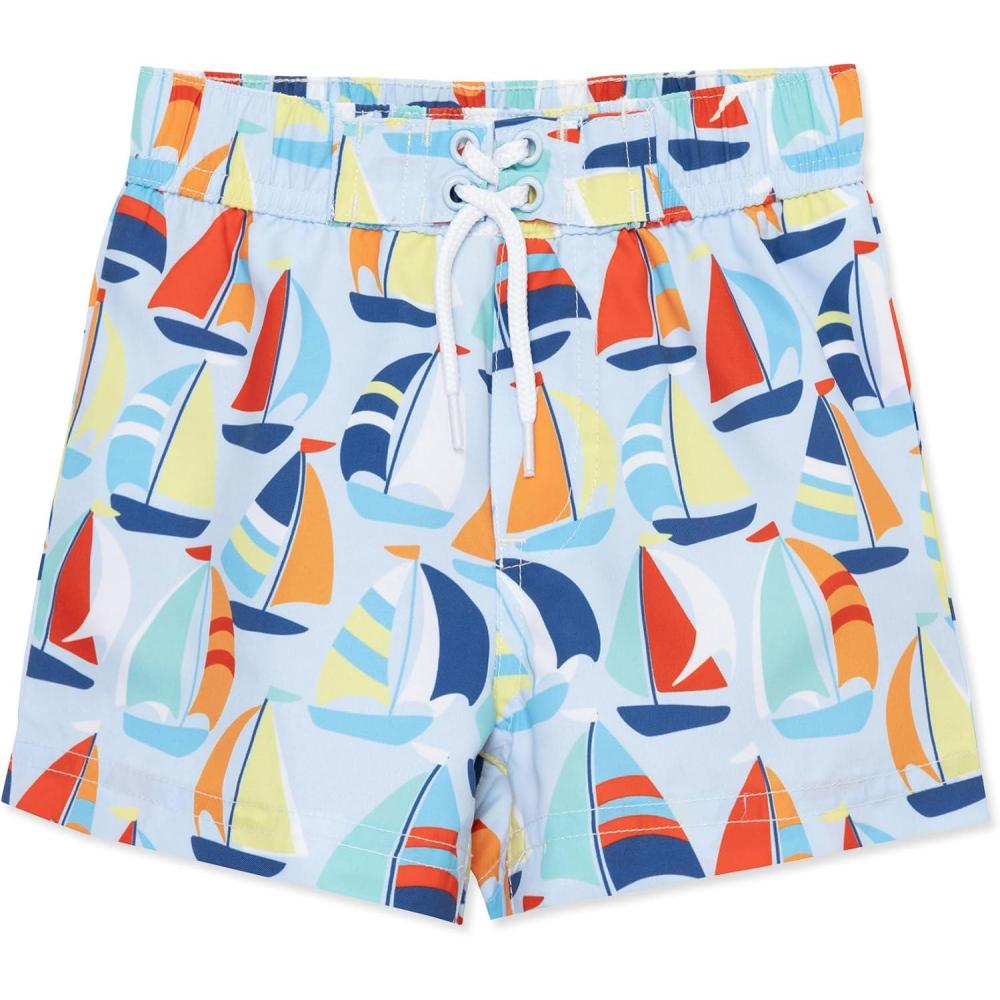imageLittle Me Clothes for Baby Boys Swimsuit Trunks 6 Months 4 ToddlerBlue Boat