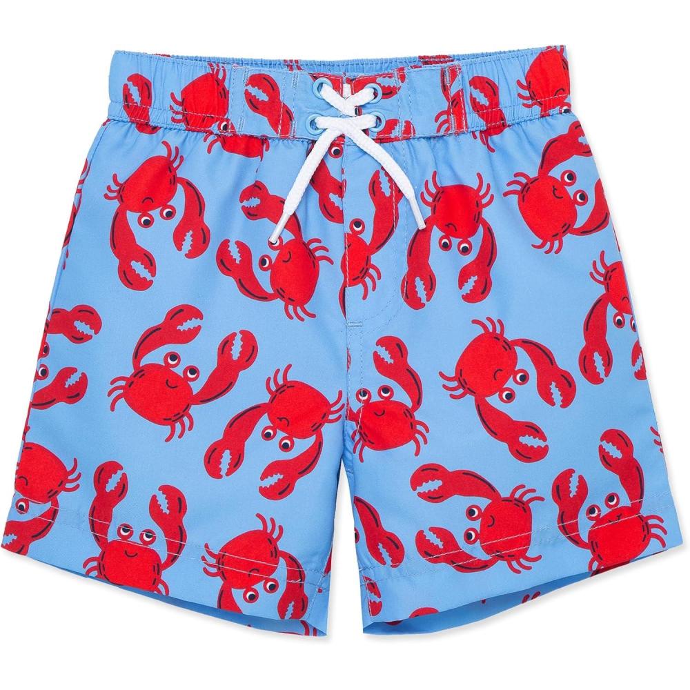 imageLittle Me Clothes for Baby Boys Swimsuit Trunks 6 Months 4 ToddlerBlue Crab