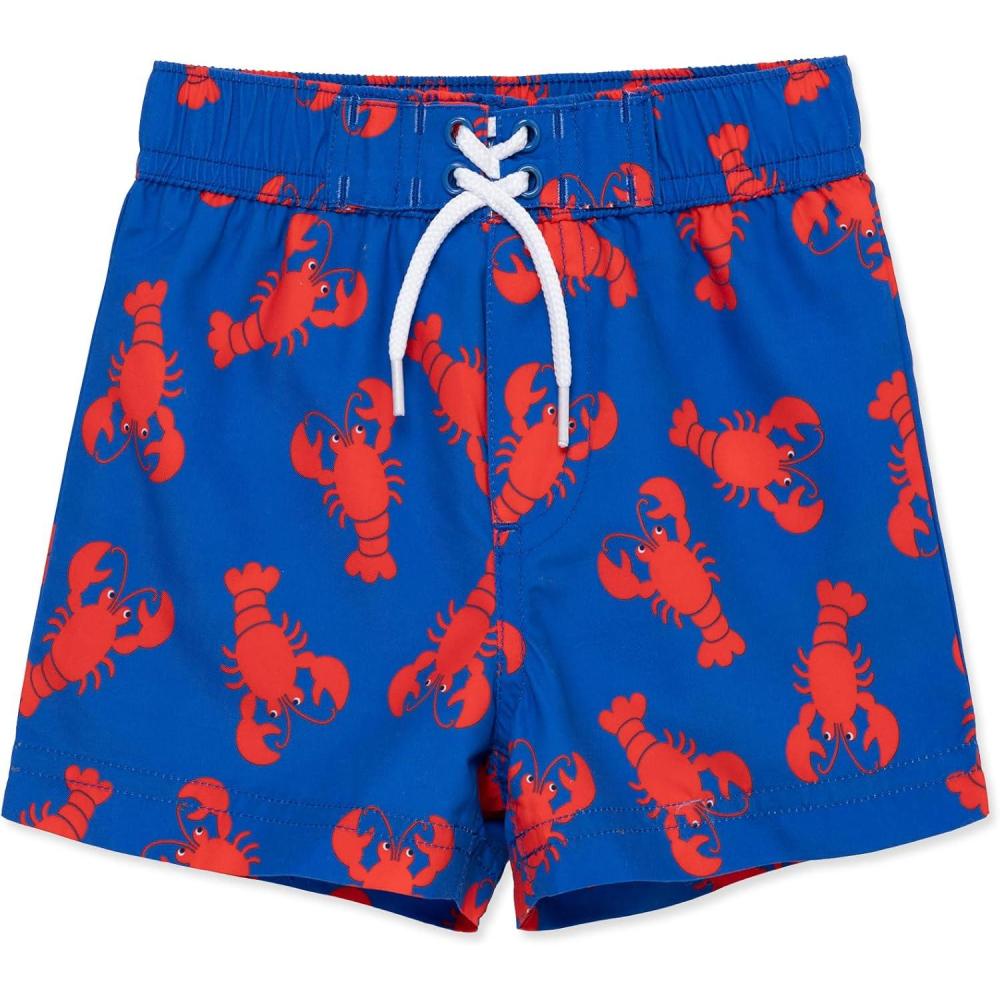 imageLittle Me Clothes for Baby Boys Swimsuit Trunks 6 Months 4 ToddlerBlue Lobster
