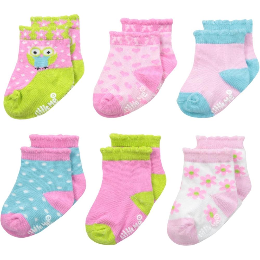 imageLittle Me babygirls 6 Pack Variety SocksHappy Owl