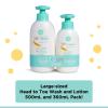 Little Me 2 Pack Set Baby Fragrance Free Head to Toe 500ml 3-In-1 Wash & 360ml Baby Lotion