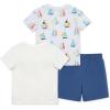 Little Me Clothes for Baby Boys’ 3-Piece Play Short Sets, 12 Months – 4 Toddler(Blue Boat)