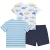 Little Me Clothes for Baby Boys’ 3-Piece Play Short Sets, 12 Months – 4 Toddler(Blue Shark)