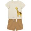 Little Me Clothes for Baby Boys’ 3-Piece Play Short Sets, 12 Months – 4 Toddler(Tan Giraffe)