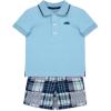 Little Me Clothes for Baby Boys’ Cotton Polo Short-Sleeve and Shorts Set, 12 Months – 4 Toddler(Blue Car)
